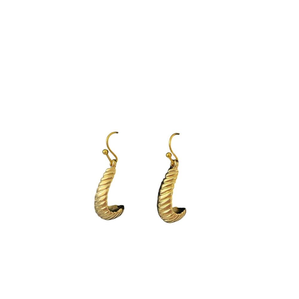 gold tone curve earrings